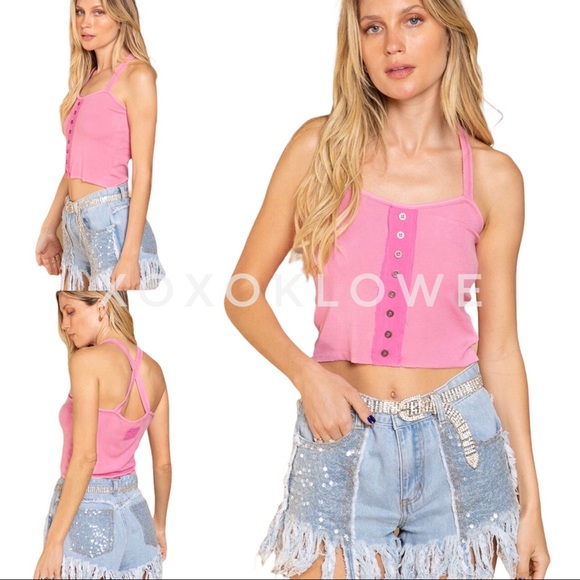 Bling Bling Sequin Denim Fringe Shorts - Picture 9 of 15